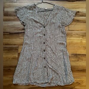 Dot print button down rayon mini dress ‘90s style Ripcurl M